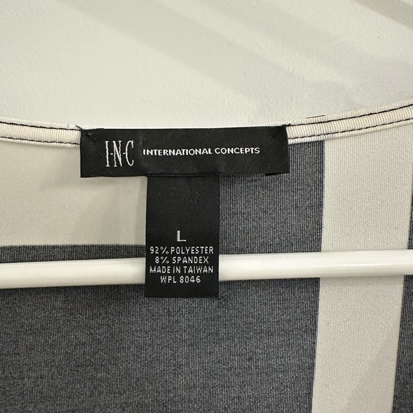 INC International Concepts Monochrome Geometric Long Sleeve Dress - Picture 2 of 4